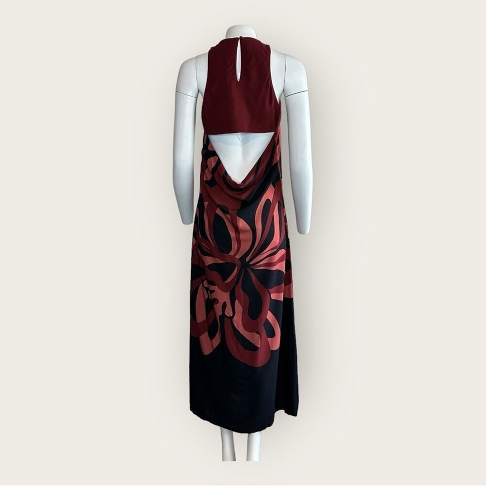 NWT | Farm Rio x Anthropologie | Floral-Print Maxi Dress | Orange D/F | Small - Picture 4 of 16